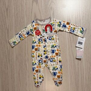 Magnetic Me Size Newborn Construction Footie Magnetic Sleeper Cotton NEW